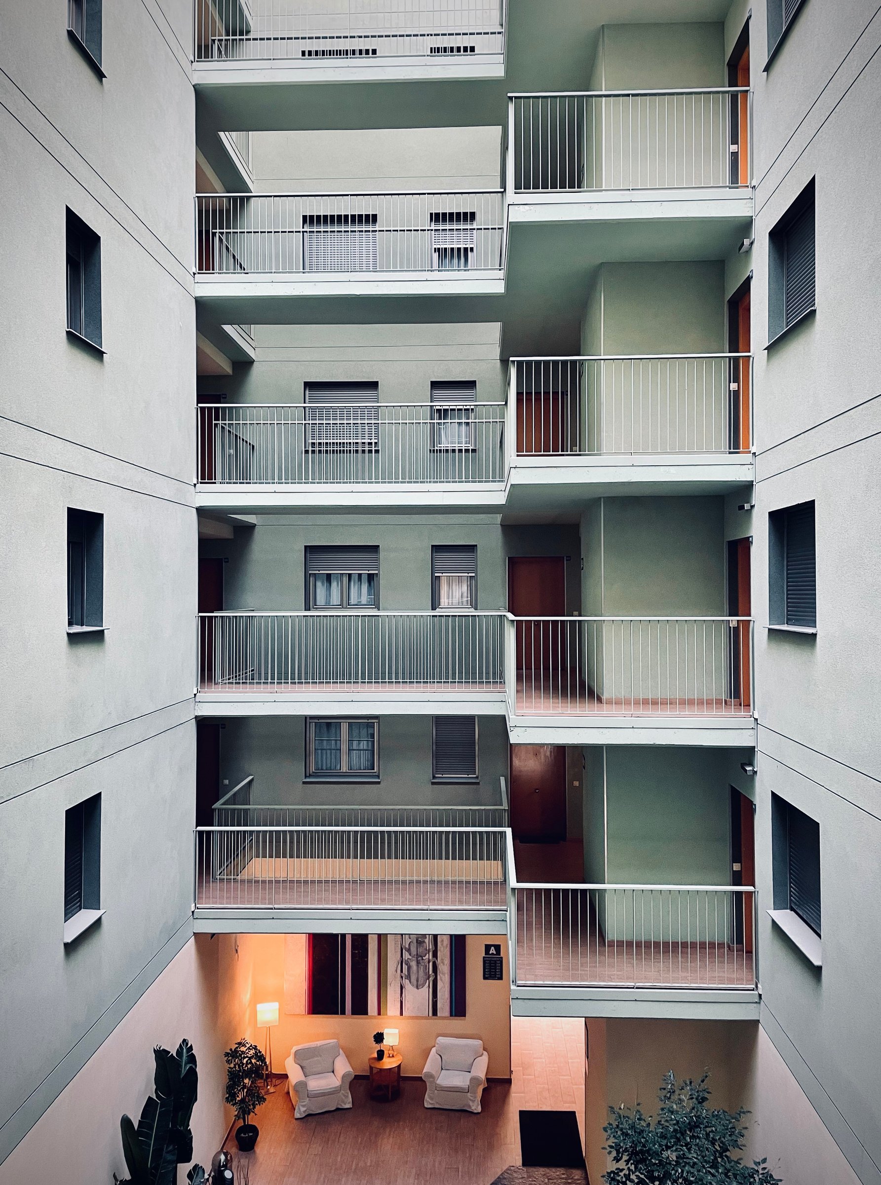 Apartment Building with Balconies